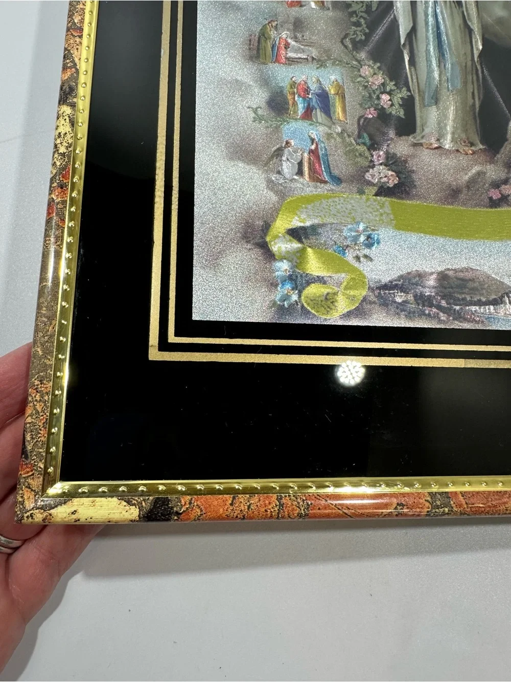 Our Lady of Lourdes Immaculate Conception Holographic Catholic Wall Art Picture